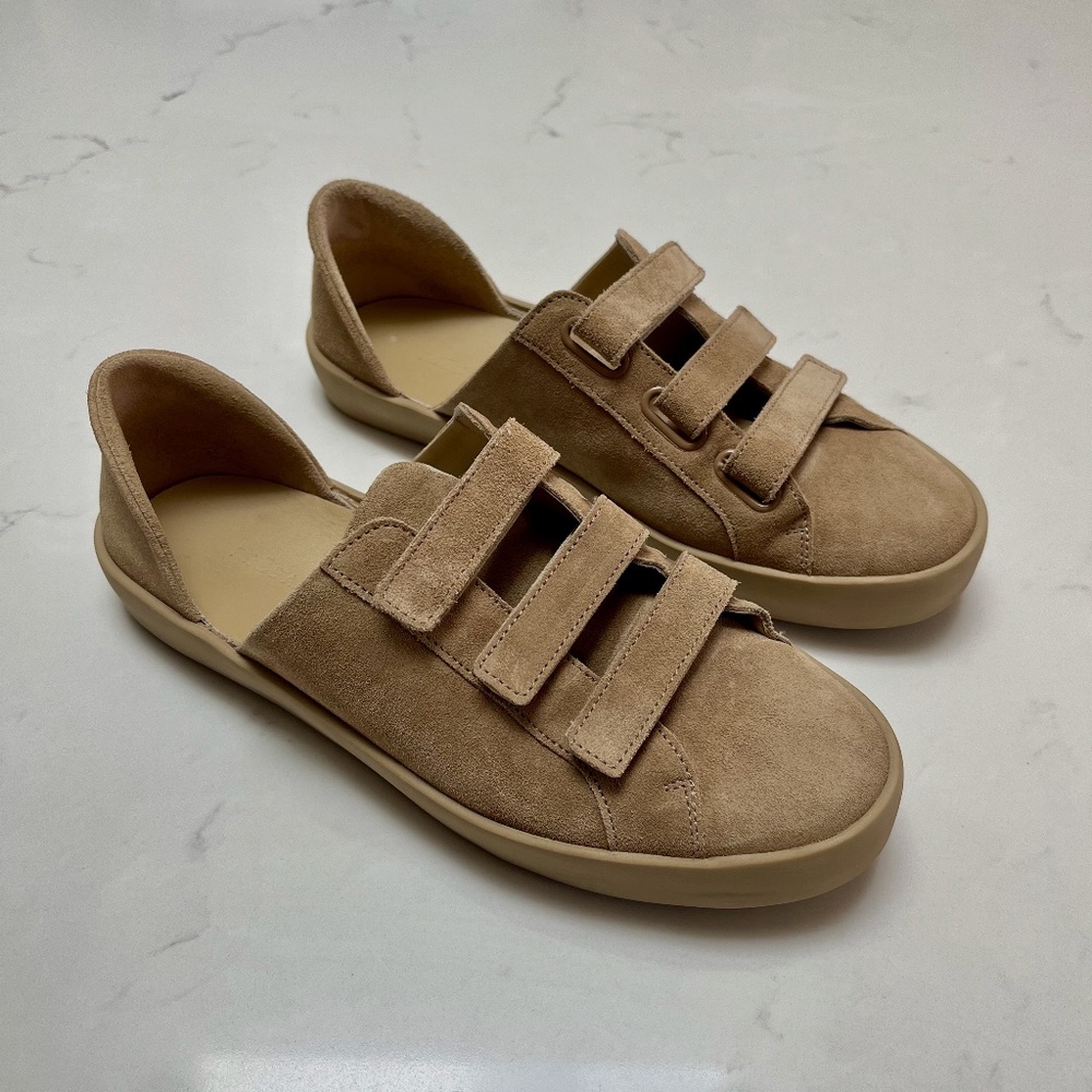 Freda Salvador Libby D’Orsay Sneaker in Stucco Suede, size 7